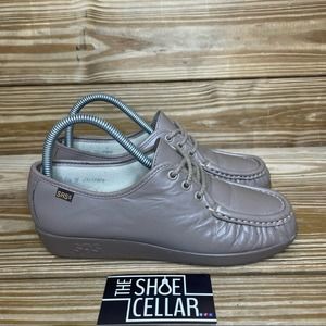 SAS Womens 7.5 Narrow Comfort Sneaker Tan Leather Lace Up Shoes